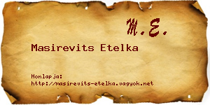 Masirevits Etelka névjegykártya